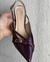 Scarpin Chanel Verniz Slingback Bordô 7cm com Fivela