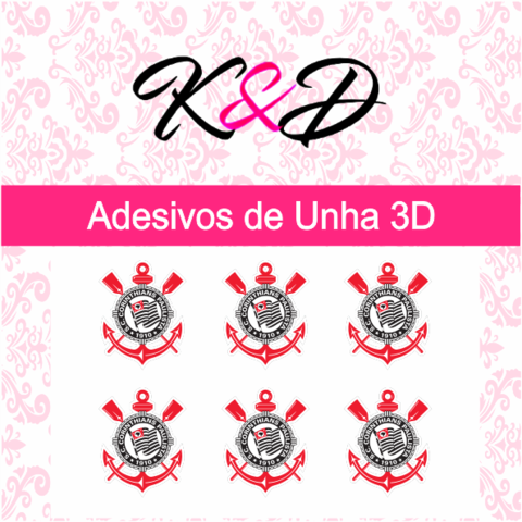 Adesivo de Unha 3D Corinthians