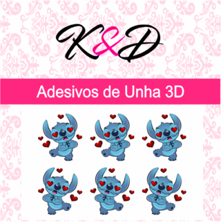 Adesivo de Unha 3D Stitch