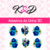 Adesivos de Unha 3D Flor Azul e Borboleta Luxo