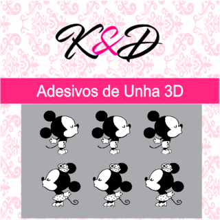 Adesivos de Unha 3D Casal Mickey e Minnie