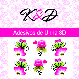 Adesivo de Unha 3D Florzinha Rosa