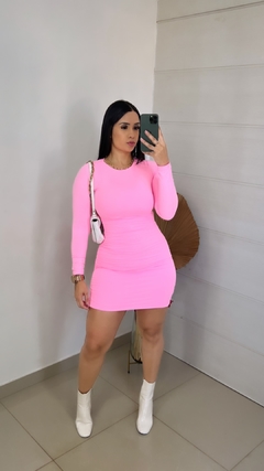 Vestido Tubinho Jeeh Moraes Poliamida Premium Duplo- Rosa bebê - comprar online