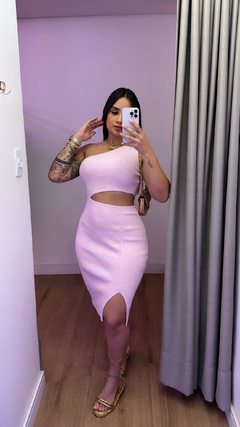 Vestido Tubinho Nula Manga - Rosa Bebê