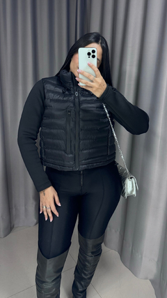 Blusa Puffer Colete - Preto