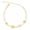 PULSEIRA RIVIERA ESCRITA AMOR - BANHADO A OURO18K