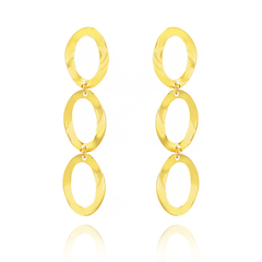 BRINCO DE ELOS OVAIS- BANHADO A OURO 18K