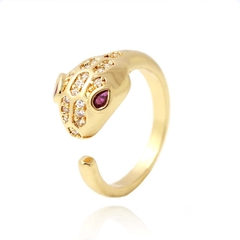 ANEL COBRA CRAVEJADA COM OLHOS CRAVEJADO - BANHADO A OURO18K