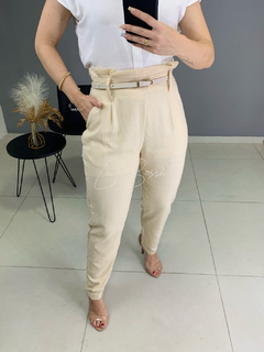 Calça Viviane - Viscolinho Bege - loja online