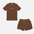 Conjunto Eclipse Mocha Tee + Sweatshirt Shorts