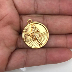 Pingente Medalha Dourada De Umbanda Candomblé - Donana Biju