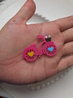 Aplique de Acrílico Hair Clips Coração e Bicicleta