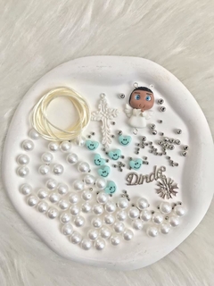 Kit Montagem Terço de Biscuit Infantil Azul Dindo - comprar online
