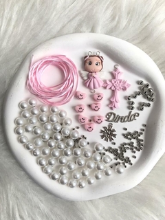 Kit Montagem Terço de Biscuit Infantil Rosa Dinda - comprar online
