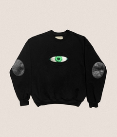 Jersey Negro Oversize de ojo Perchada Streetwear detalles 