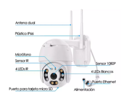 Cámara De Seguridad Wifi Exterior App Micrófono Alarma - SKY BAZAR