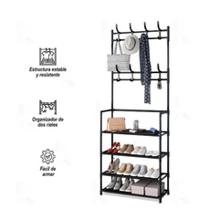 Organizador 4 En 1 rack zapatero y perchero dos colores - SKY BAZAR