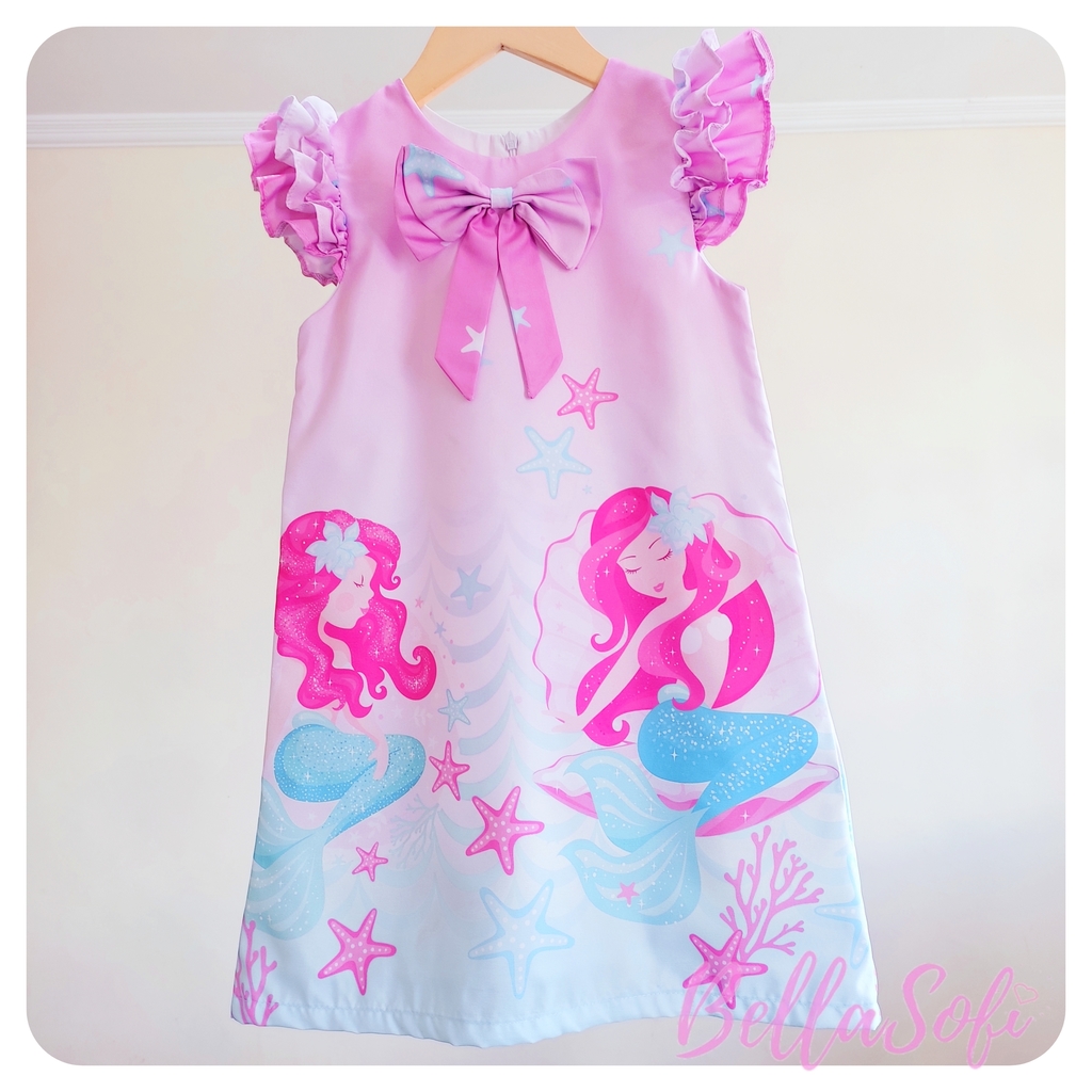 Vestido Infantil Temático Barbie Sereia - Bella Sofi