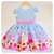 Vestido Infantil Festa Peppa Pig Azul com Rosa