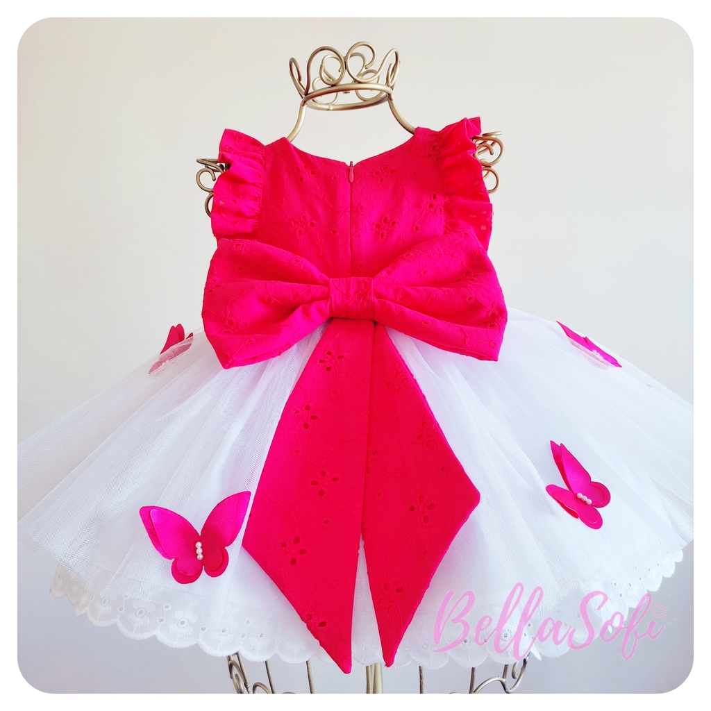 Vestido Infantil Princesa Jardim Encantado Vermelho Luxo