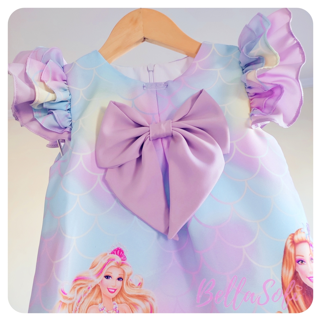 Vestido Infantil Temático Barbie Sereia - Bella Sofi