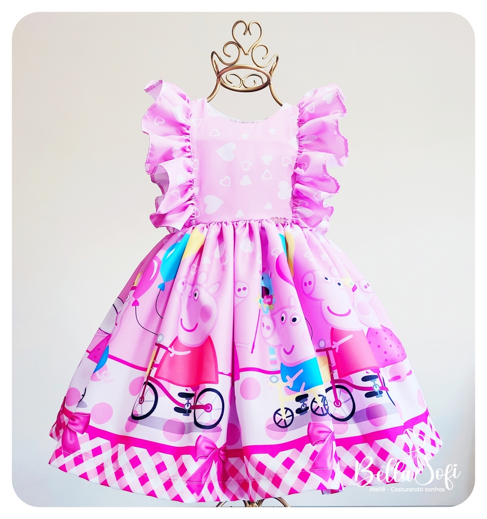 Vestido Infantil Peppa Pig Rosa - Comprar em Bella Sofi