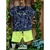 Conjunto Camiseta e Bermuda Estampa Floral Marinho/Amarelo LUC.BOO- 52596 - comprar online