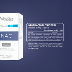CLEANLAB NAC 600 mg ATLHETICA 60 CAPSULAS - comprar online