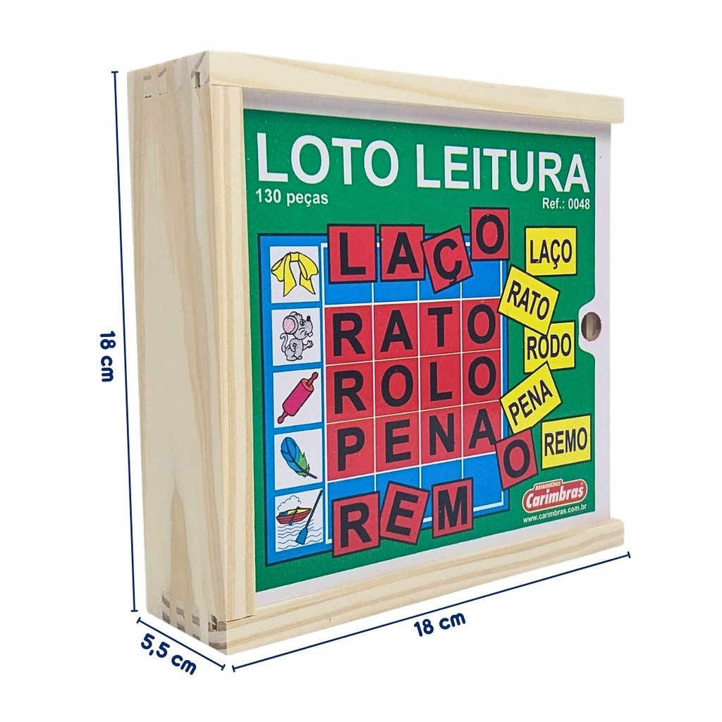 Loto Leitura em MDF Loto Leitura Material Educativo