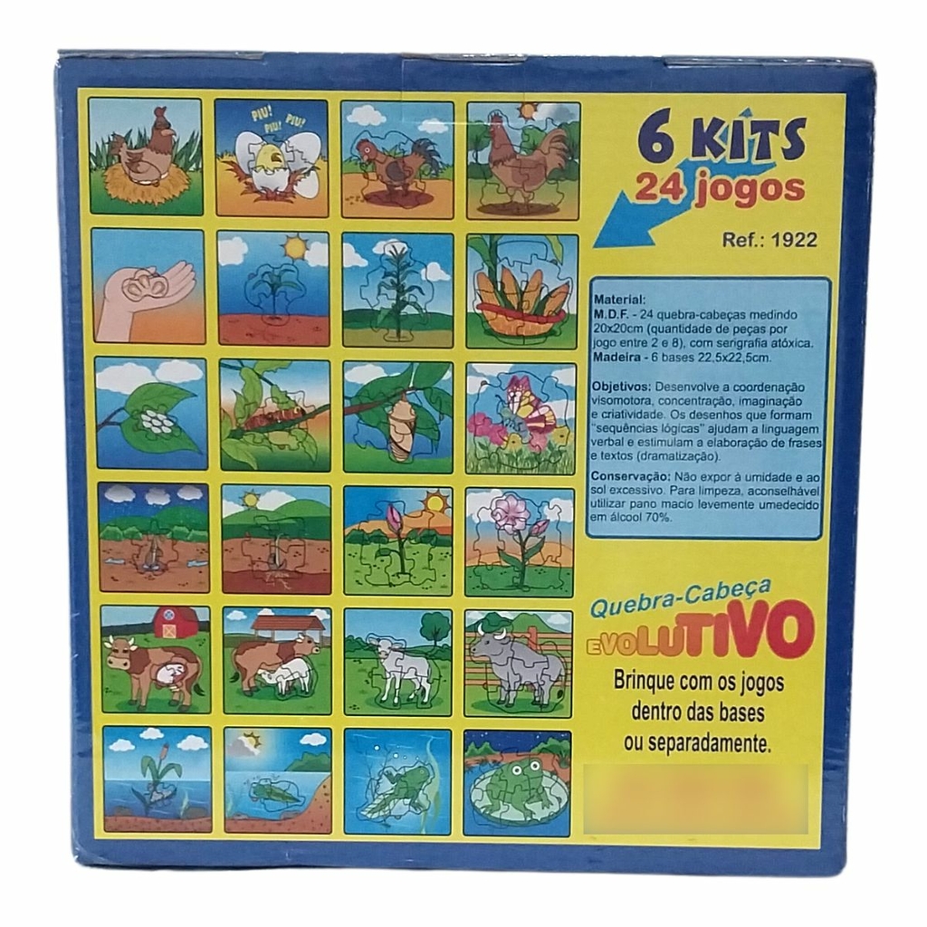 Quebra-cabeça Infantil Evolutivo Brinquedo Educativo - Carlu