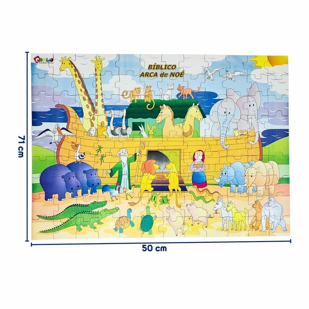 Quebra-cabeça Infantil Bíblico Arca de Noé 108 pçs Brinquedo - Car