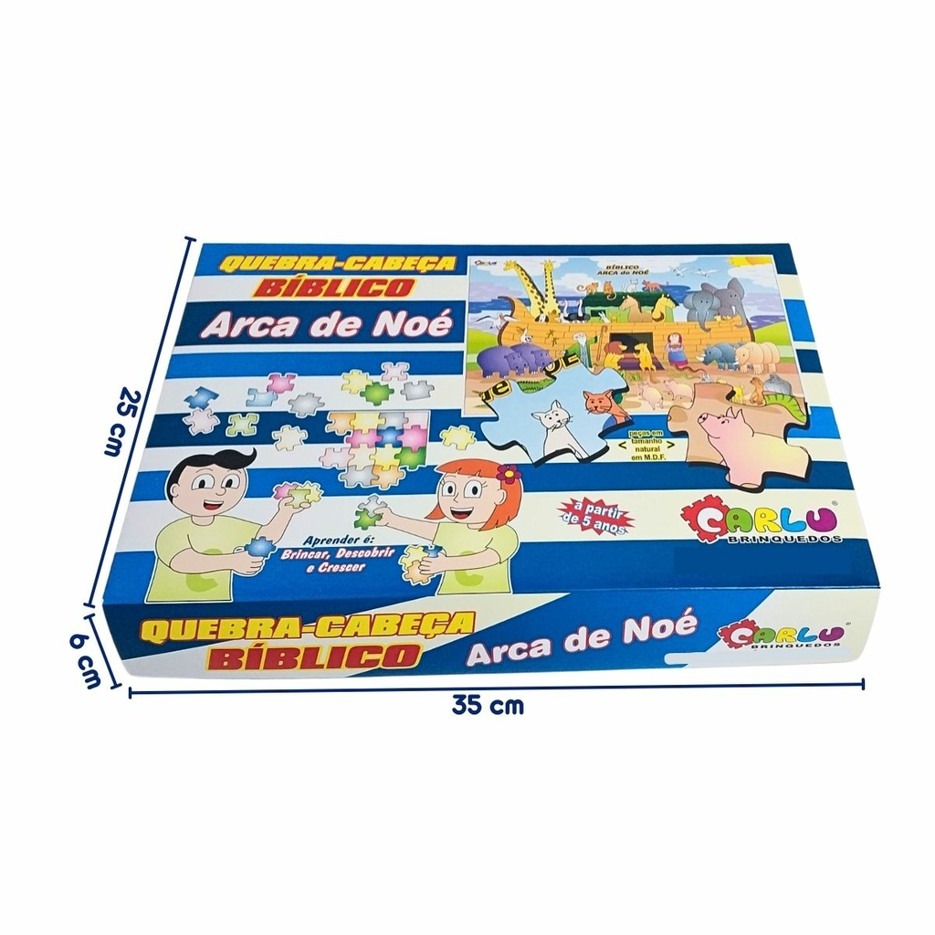 Quebra-cabeça Infantil Bíblico Arca de Noé 108 pçs Brinquedo - Car