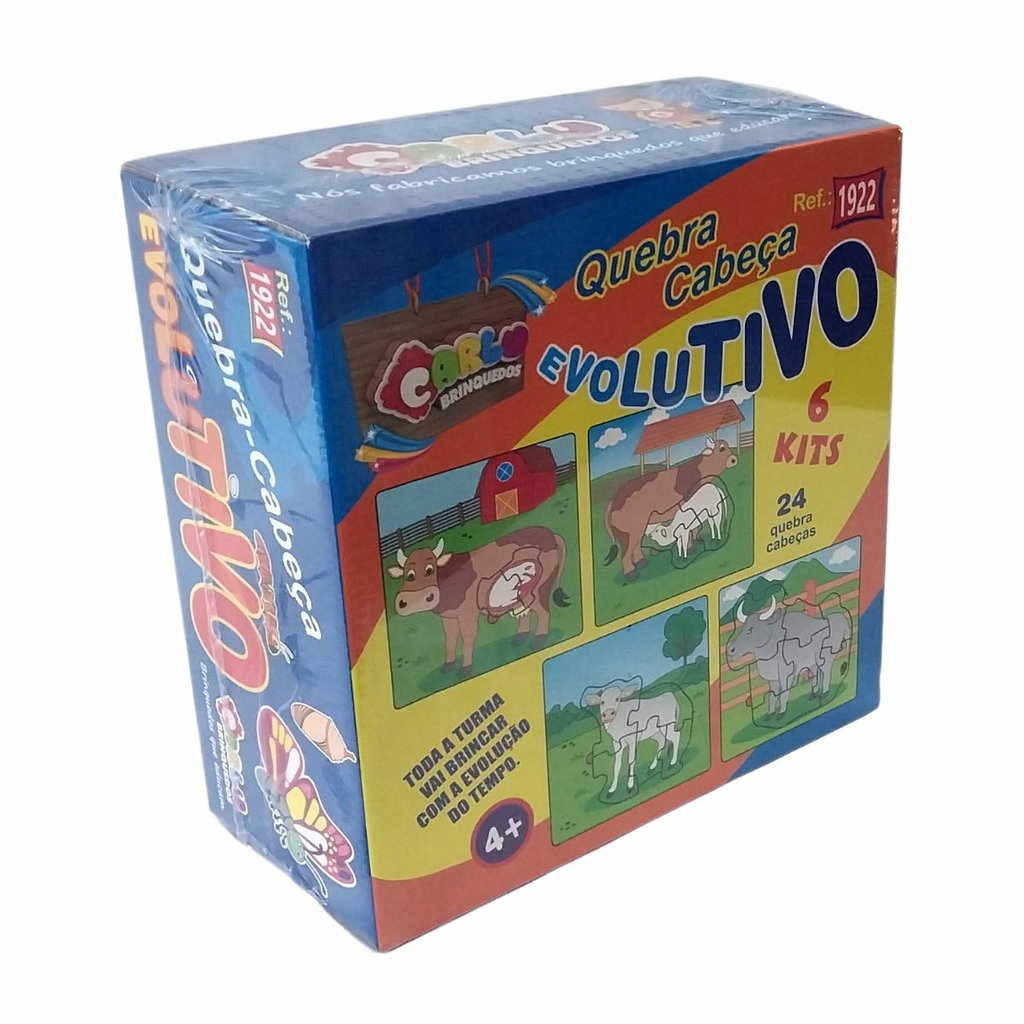 Mundo Carlu  Quebra-Cabeça Evolutivo - Kit com 6 jogos - Caixa Papel