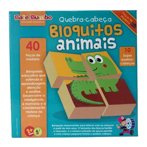 Quebra Cabeça Bloquitos Animais - Divertidamente