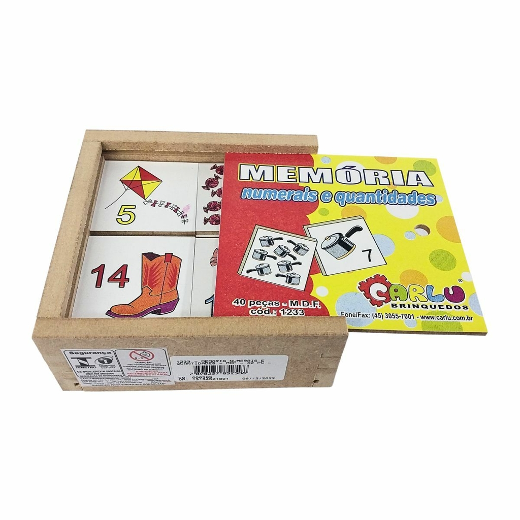 Jogo da Memoria de Numeros e Quantidades (40 pecas) - JottPlay - Compre  brinquedos educativos online