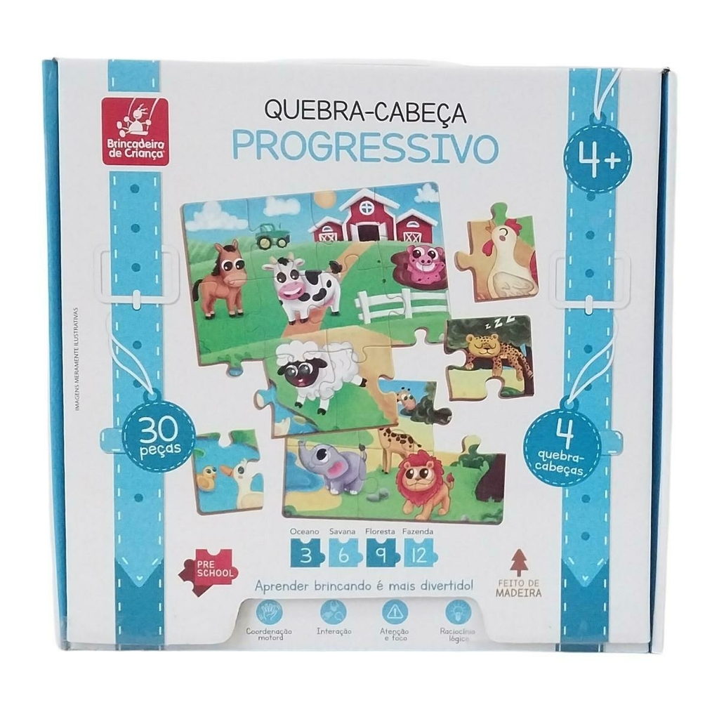 Quebra-cabeça Progressivo Educativo - Brincadeira de Criança