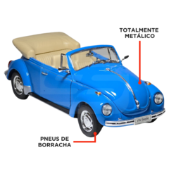 Miniatura Ferro Volkswagen Fusca Conversível 1/24 16cm Welly - comprar online