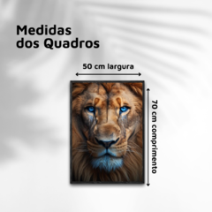 QUADRO LEÃO FACE OLHO AZUL - comprar online