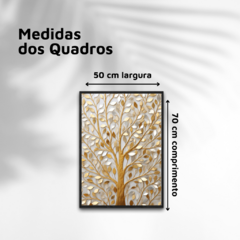 QUADRO ÁRVORE DA VIDA DOURADA E BRANCA - comprar online