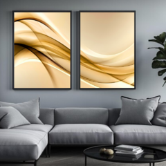 DUPLA DE QUADROS ONDAS E LINHAS ABSTRATAS - comprar online