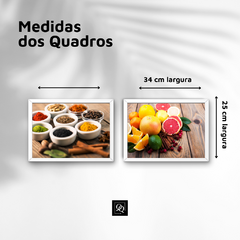 DUPLA DE QUADROS ESPECIARIAS E FRUTAS - Quadros & Quadrinhos