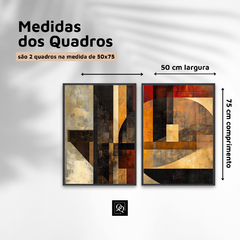 DUPLA DE QUADROS ABSTRATOS INVERNO GEOMETRICO - loja online