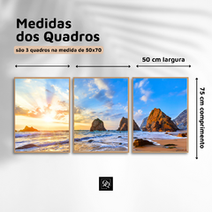 TRIO DE QUADROS BEACH SUNSET - loja online