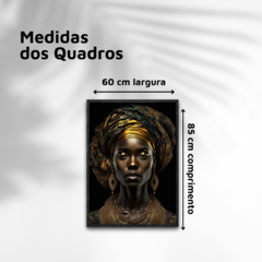 QUADRO AFRICANA TURBANTE OURO - loja online