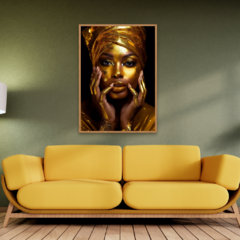 QUADRO AFRICANA OURO - comprar online