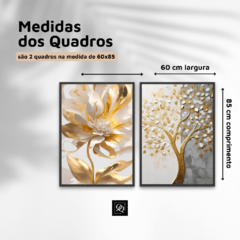 DUPLA ABSTRATO FLORAL FLOR DE LOTUS E ARVORE DA VIDA na internet