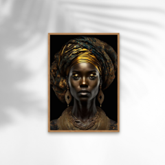 QUADRO AFRICANA TURBANTE OURO - comprar online