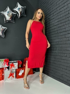 Vestido Midi Básico de Alcinha LVC13 - Dona Caah Conceito