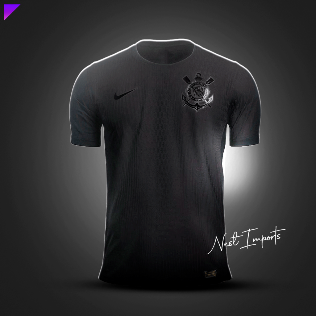 Camisa Corinthians Preta 2024 All Black - Celebre com Estilo