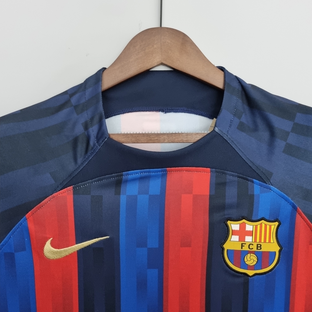 Camisa Barcelona Home 22/23 Torcedor Nike Masculina - Azul Marinho, Azul  Royal e Vermelho